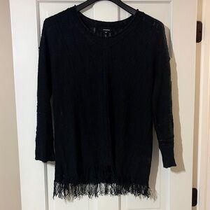 Mittoshop - Dark Navy - almost Black Fringe Hem Sweater